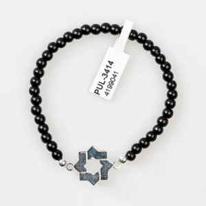 Pulsera Estrella Mudéjar extensible de piedras negras