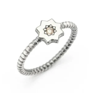 Anillo plata Estrella de Teruel pequeña 1 circonita