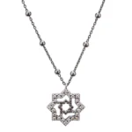 Colgante plata Estrella de Teruel mediana con circonitas y con cadena