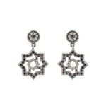 Pendientes plata Estrella de Teruel con circonitas colgantes color