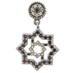 Pendientes plata Estrella de Teruel con circonitas colgantes color