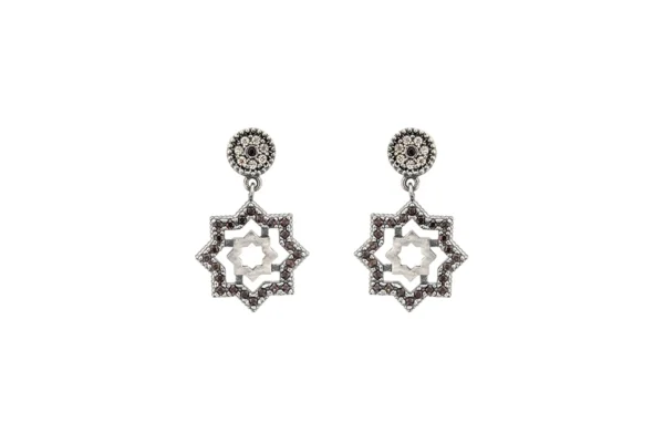 Pendientes Estrella de Teruel plata colgantes con circonitas