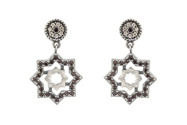 Pendientes Estrella de Teruel plata colgantes con circonitas