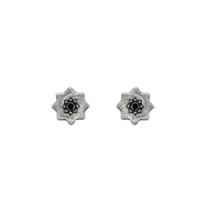 Pendientes botón plata Estrella de Teruel plata colgantes con circonitas